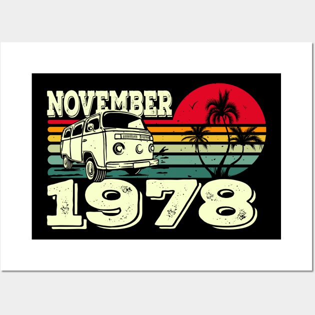 Classic Vintage 78's Caravan Sunset November 1978 Birthday Wall Art by Kawaii_Tees